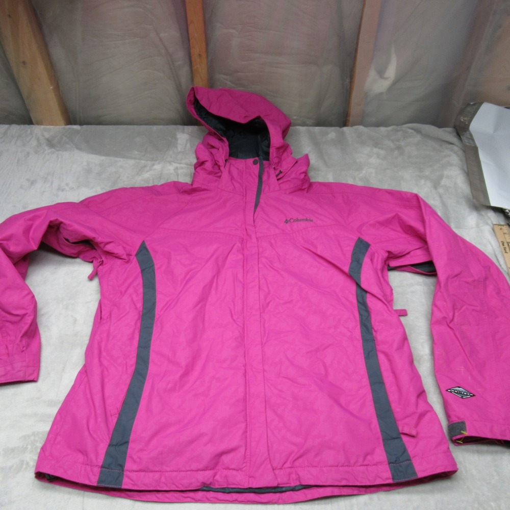 Columbia Jacket Womens XL Pink Winter Hooded Waterproof Rain Wind Skiing Snow‎